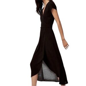 Aritzia Wilfred Free Jessa True Wrap Dress Midi Black Size XS